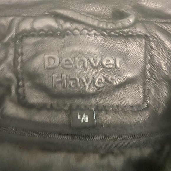 Denver Hayes Black 100% Genuine Leather Jacket Size L Thinsulate Insulated - Picture 6 of 12